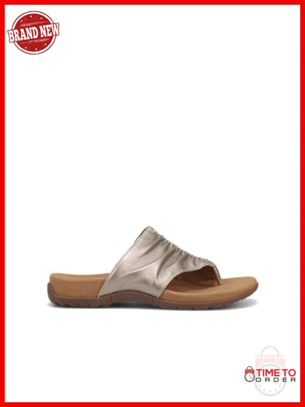 Full Grain Leather Slide Sandals with Arch Support